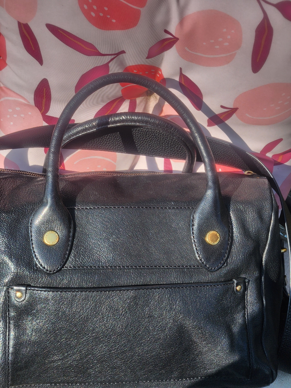 Marc Jacobs Black Leather Larger Satchel Bag with Gold Hardware EUC - Picture 7 of 16